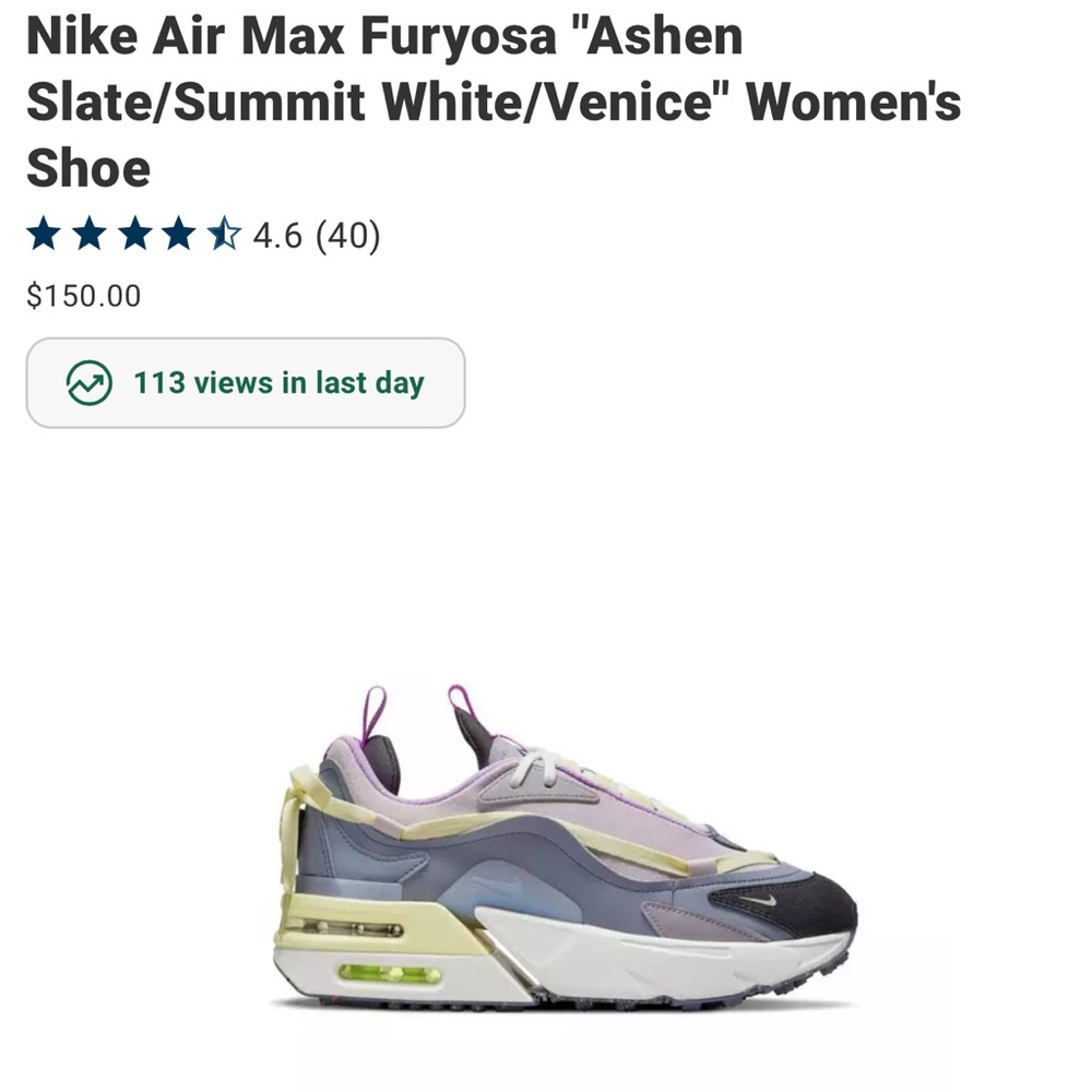 ISO!!!! Nike Air Max Furyosa "Ashen Slate/Summit White/Venice" Women's Shoe